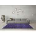 thumbnail image 3 of Ahgly Company Machine Washable Indoor Round Abstract Blue Modern Area Rugs, 7' Round, 3 of 4