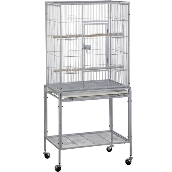 YEXJ 53" Bird Cage Large Play Top Bird Parrot Finch Cage Cockatoo with Rolling Stand