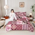 thumbnail image 4 of Manfei Pink Cowgirl Cowboy Bedding Comforter Set, Western Boho Aztec Twin Comforter Sets, Rustic Cow Print Reversible Bedding Set, Super Cozy Room Decor, 2-Piece, 4 of 8