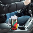 thumbnail image 4 of Yayeee 40oz Stainless Steel Tumbler with Straw and Handle Double-Wall Insulated Travel Water Bottle, Geometric Circle, 4 of 8