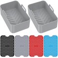 thumbnail image 1 of Sartén de silicona para freidora de aire con asa, revestimiento reutilizable para freidora de aire, cesta de silicona resistente al calor para freidora de aire Man Jia, 1 of 5