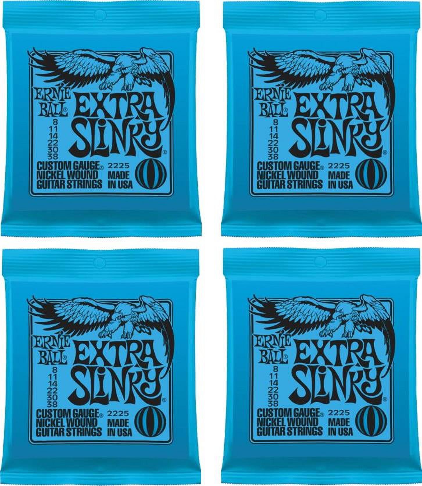 Ernie Ball Lot of 4 Extra Slinky Electric Guitar Strings, Nickel Wound, P02225^4