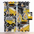 thumbnail image 6 of Kids Tractor Curtains, Construction Excavator Window Curtains for Boys Girls Bedroom - Thermal Insulated Room Curtains for Living Room, 2 Window Curtain Panels, 6 of 7