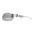 thumbnail image 3 of Xloop Mens Wrap Futuristic Half Rim Mirror Sport Sunglasses White Silver Mirror, 3 of 4