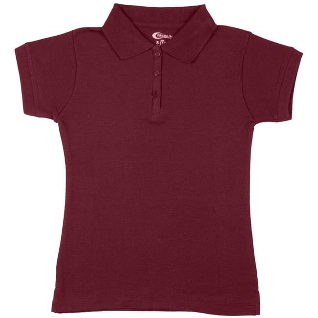 Premium Burgundy Girls' Polo Shirts Size 3/4 (XXS) Case of 6