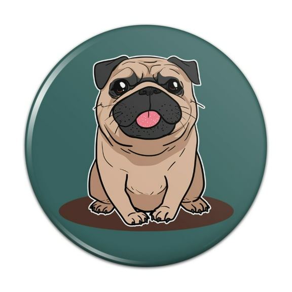 Pug Sticking Out Tongue Pinback Button Pin