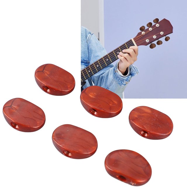 6PCS Guitar Tuning Button, Handle Plastic Tuner Peg Knobs Machine Head For Acoustic Electric Guitars