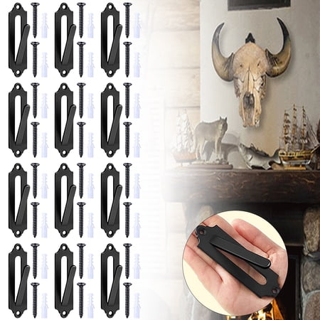 Goowood European Mount Skull Hanger Deer Skull Mount Heavy Duty Antler Mounting Kit for Indoor Outdoor Display 12PC Black
