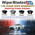 thumbnail image 2 of 2018 Lexus LC500h Beam Wiper Blades Wipers w/1yr Warranty (Set of 2), 2 of 5
