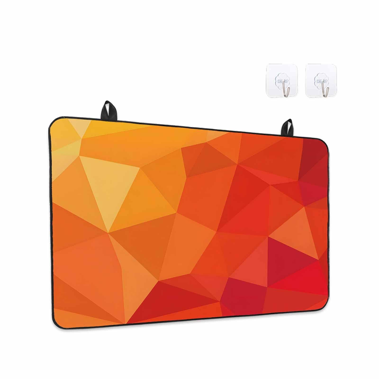 Red Orange Stove Top Cover for Electric Stove, Heat-proof & Non Slip Glass Top Stove Cover Protector, Modern Abstract Ombre Geometric Aesthetic Kitchen Flat Cooktop Rubber Mat 24x21 Inches