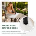 thumbnail image 5 of Round Outdoor Tablecloth with Umbrella Hole and Zipper, Beige Ombre Striped Fitted Table Cover with Elastic Edge for 31-35 Inch, Beige Gradient Farmhouse Abstract Art Waterproof Patio Tablecoths, 5 of 9