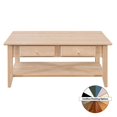 thumbnail image 3 of Coder Crossing Traditional Alder Wood Coffee Table with Shelf in Natural, 3 of 5