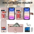 thumbnail image 2 of ELEHOLD Luxury Wallet Case for iPhone 11 (6.1") Card Slots Zipper Purse Stand Function with Crossbody Strap Wrist Strap PU Leather Shockproof Case for iPhone 11,Rosegold, 2 of 7