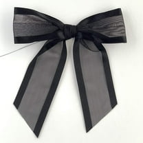 Pre-Tied Black Organza Bows - 4 1/2" Wide, Set of 12, Craft Ribbon Bow, Satin Edge, Wedding Embellishments, Christmas, Gift Basket, Wreath, Birthday, Party Favors