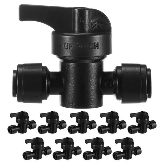 Uxcell 10-Pack Drip Irrigation Valves, 1/4 Inch Barbed Shut-Off Valve for Drip Tubing/Garden Irrigation System [Black]