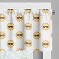 thumbnail image 3 of Ambesonne Summer Valance Pack of 2, Smiling Suns Wear Glasses, 54"X12", White Pale Yellow and Orange, 3 of 5