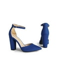 thumbnail image 5 of BURUDANI Women's Coco High Heels Chunky Block Pumps Pointed Closed Toe Ankle Strap Dress Shoes, 5 of 7