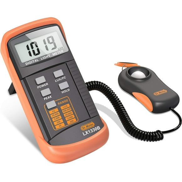 Dr.meter LX1330B Digital Illuminance Light Meter, 0-200,000 Measurement Range Lux Meter
