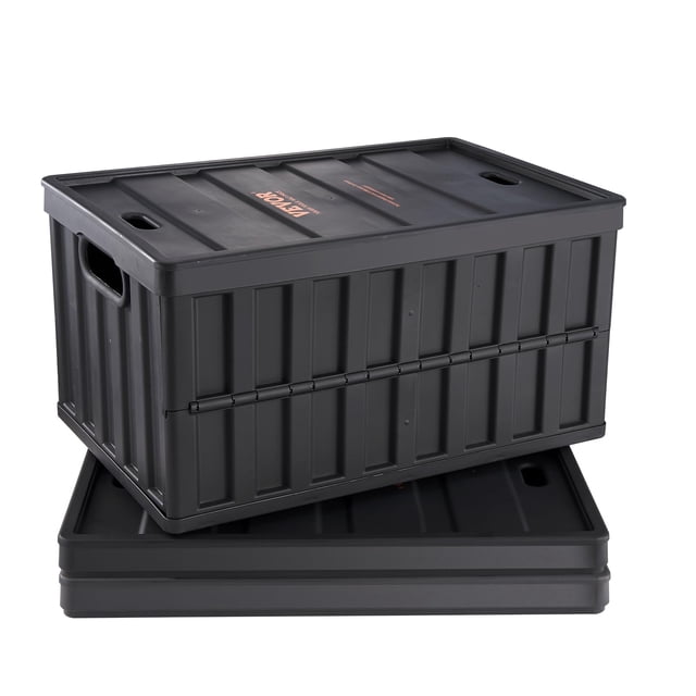 Contenedores de almacenamiento plegables VEVOR 65 L con tapas, 3 paquetes