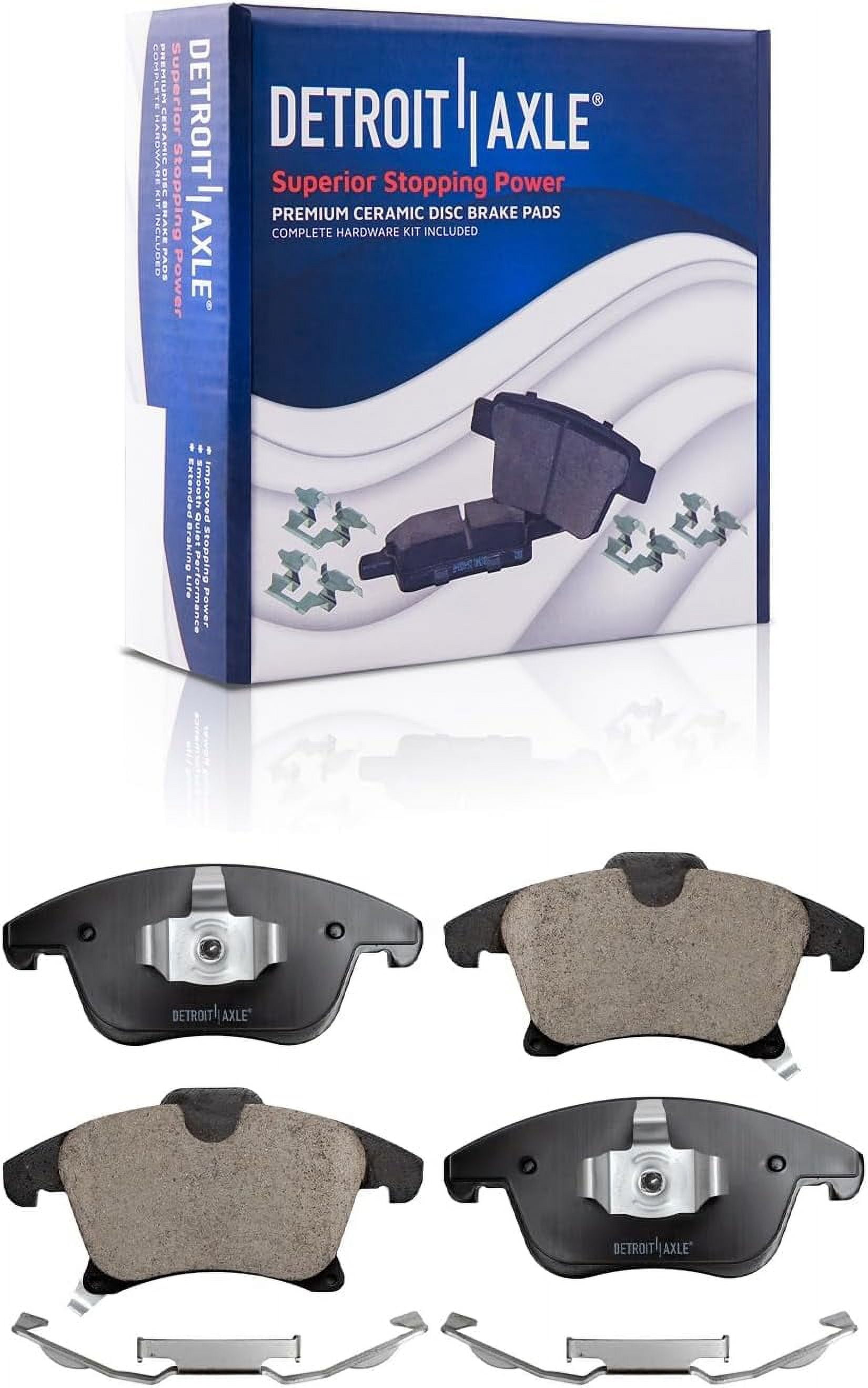 Detroit Axle - Brake Kit for 2013-2016 Ford Fusion Lincoln MKZ, Disc Brake Rotors Ceramic Brakes Pads 2014 2015 : 11.81" inch Front and 11.89" inch Rear Rotors