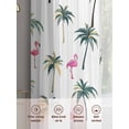 thumbnail image 7 of Palm Trees Semi Sheer Curtains 63 Inch Length 2 Panels Set, Watercolor Tropical Flamingo Summer Sheer Kitchen Curtain Privacy Voile Window Curtain for Living Room Bedroom Rod Pocket Drapes, 7 of 7