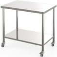 thumbnail image 2 of Table de Travail Commerciale en Acier Inoxydable Yiwa, Table de Préparation Robuste Certifiée NSF avec Tablette Inférieure Réglable et Roulettes Verrouillables pour Cuisine, Restaurant, Maison et Hôtel, 2 of 7