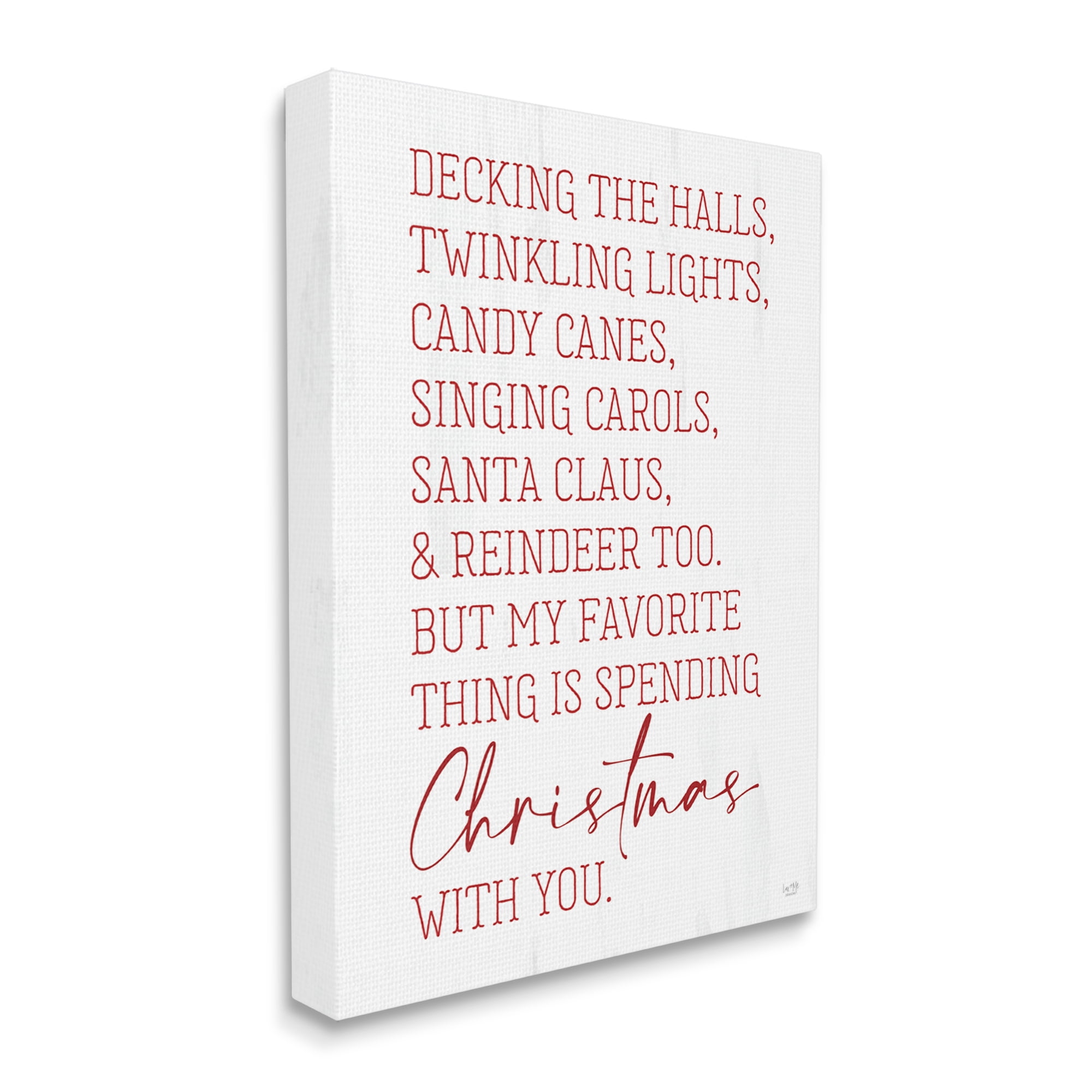 Loving Christmas Typography Quote Romantic Red Text Inspirational Graphic Art Gallery-Wrapped Canvas Print Wall Art