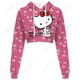 thumbnail image 3 of Nouveau SweatyRocks de Mode Dessin Animé pour Femmes, Décontracté, Imprimé Hello Kitty, Haut Court à Manches Longues, Chandail à Capuchon Chat Kitty, Y2K, Vente Chaude, 3 of 7
