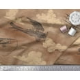 thumbnail image 3 of Soimoi Silk Fabric Clouds & Airplane Transport Print Fabric by The Yard 42 Inch Wide, 3 of 3