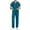 Blue_004, variant on Men Scrub Set Regular Fit Short Sleeve V-Neck Solid Color Top & Straight Leg Pants Stretch Comfort Soft Working Uniform with Pockets Black L