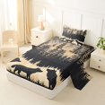 thumbnail image 2 of Manfei Wild Wolves Twin Sheets,Wooded Pine Grove Bedding,Brown,3 Pieces,1 Fitted Sheet and 1 Pillowcase, 2 of 6