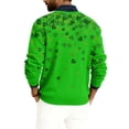 thumbnail image 3 of Men's V-neck Long-sleeved Ribbed Knit Pullover Light Green B S, 3 of 5