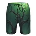 thumbnail image 3 of Pofeuu Green Night Sky Moon Branches Prin Men's Swim Trunks Quick Dry Bathing Suit Swimming Board Shorts Mesh Lining Beach Swimwear-Large, 3 of 6
