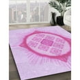thumbnail image 3 of Ahgly Company Machine Washable Indoor Square Transitional Blossom Pink Area Rugs, 7' Square, 3 of 7