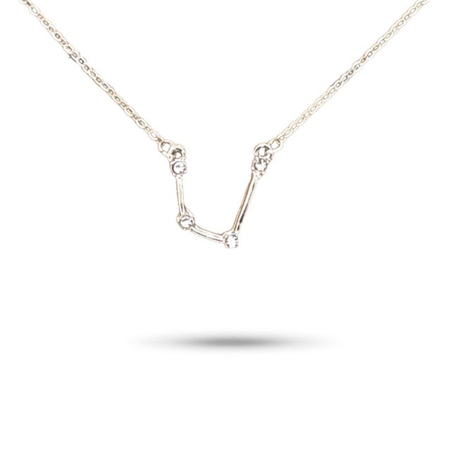 Qarigey Collar de amistad con tema de constelaciones Ins, colgante de tarjeta de exhibición para amantes, regalos de festival, plata de Type3 NO3