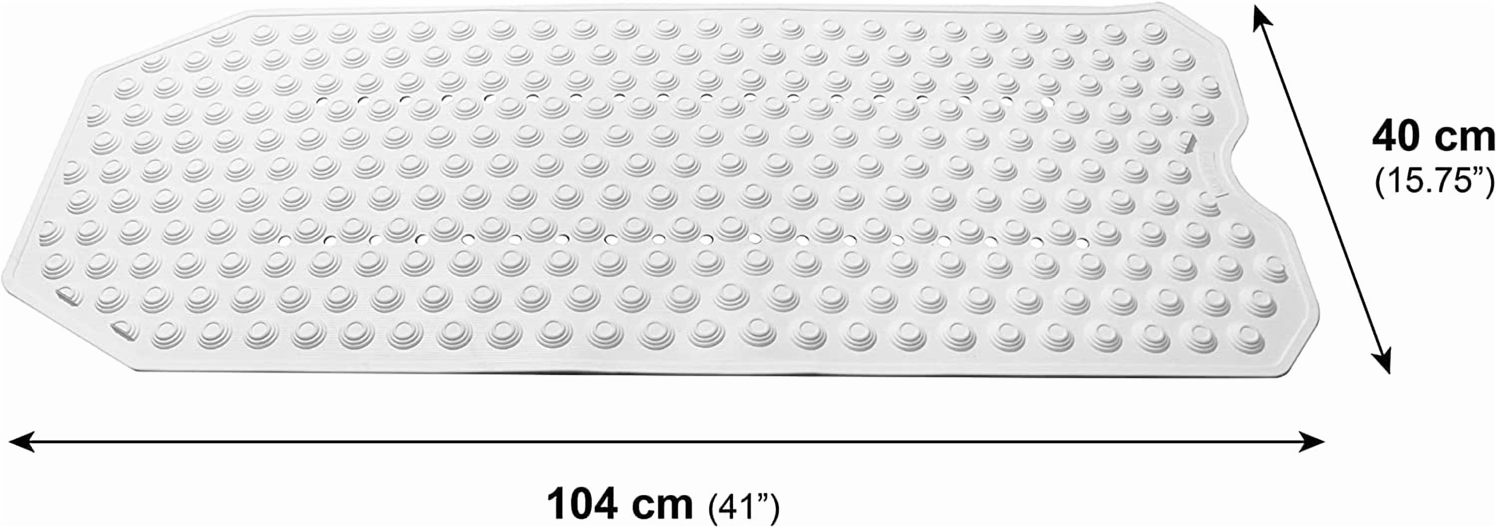 KMINA - Extra Long Bath Mat for Tub Non Slip (41" x 16") - Made in Europe