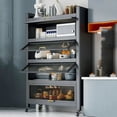 thumbnail image 2 of Accent Closet Console Kitchen Cabinet Sideboards Shelf Cupboard Cabinet Display Alacena Cocina Muebles Furniture Accessories My Lux Decor Round, 2 of 16
