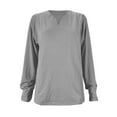 thumbnail image 4 of Men T-Shirts Spring Spring &Winter Casual V Neck Solid Long Sleeve Tee Shirt Top Men T-Shirts Graphic, 4 of 4