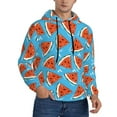 thumbnail image 2 of Pofeuu Cartoon Watermelon Print Mens Casual Hooded Collar Drawstring Hoodies Pullover Sweatshirts Casual Long Sleeve Shirts-4X-Large, 2 of 7