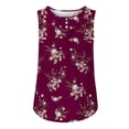 thumbnail image 5 of Samickarr Summer Savings Clearance Plus Size Summer Tops For Women Tops Dressy Casual Women's Summer Loose Fitting Sleeveless Round Neck Printed Tank Top Workout Tops For Women, 5 of 6