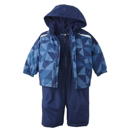 Toughskins Infant Boys 2 Piece Blue Check Winter Coat & Ski Bibs Jacket (Best Way To Check Infant Temperature)