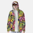 thumbnail image 3 of Picia Colrful Tropical Leaves Women's Men's UPF 50+ Sun Protection Hoodie Shirt Long Sleeve SPF Fishing Outdoor UV Hiking Lightweight Shirts-XX-Large, 3 of 9
