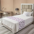 thumbnail image 1 of Floral Bed Runner, Romantic Watercolor Flowers Soft Violet Tones Pattern Blooming Elements, Decorative Accent Bedding Scarf for Hotels Homes and Guestrooms, Twin, Purple and Reseda Green, by Ambesonne, 1 of 2