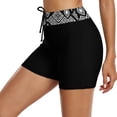 thumbnail image 4 of Women's Swim Shorts Casual Ethnic Printed High Waist Swimsuit Swimsuit Bottoming Shorts Swimsuit Bottom Loose Tight Belt Sports Yoga Shorts Swim Shorts Swim Short, 4 of 7
