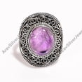 thumbnail image 4 of Purple Amethyst Stone 925 Sterling Silver Handmade Statement Ring Jewelry for Women, 4 of 5