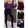 thumbnail image 3 of Suéteres de talla grande para mujer Suéteres de punto casuales de manga larga con cuello en V CACAGOO Camiseta de manga corta, 3 of 7