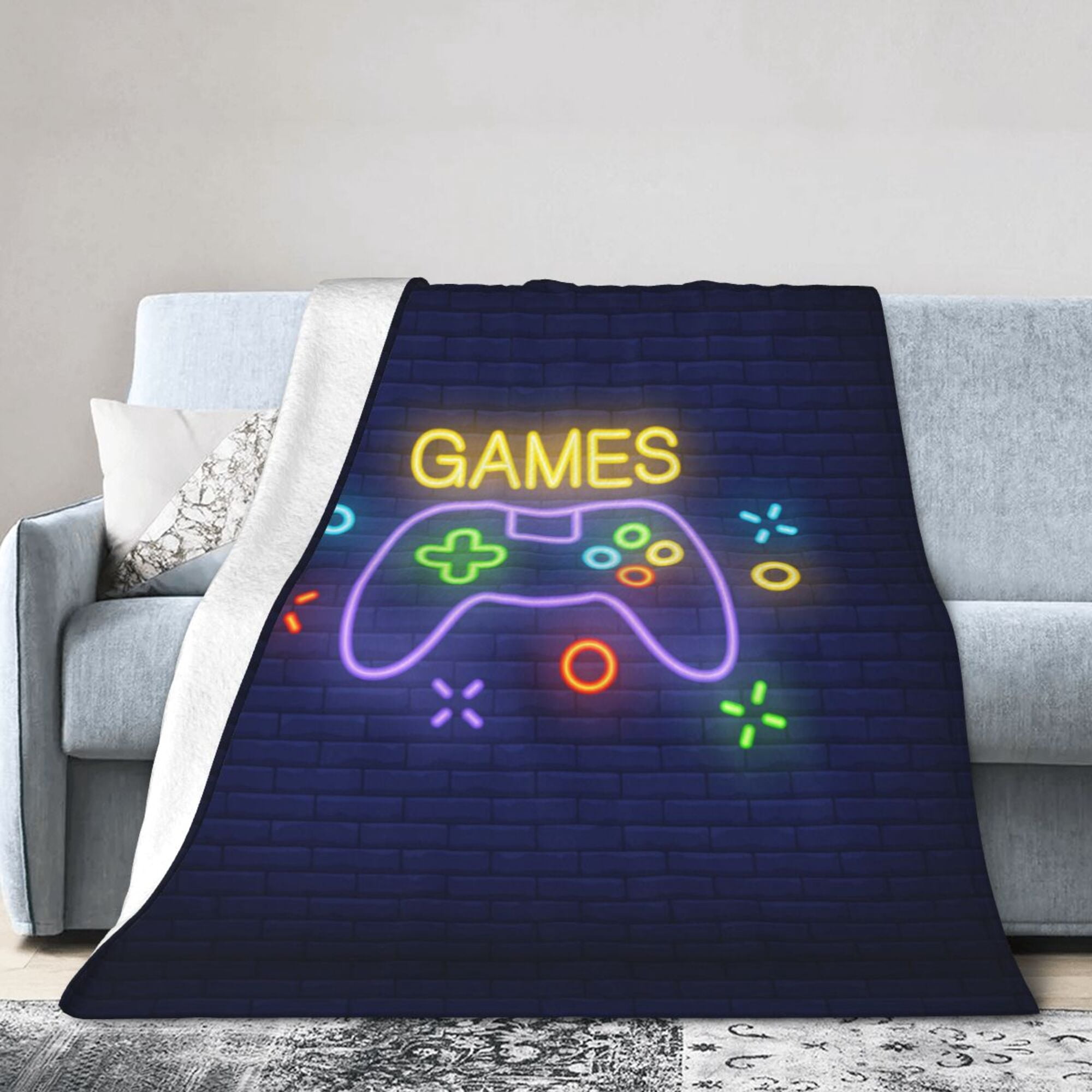 DouZhe Ultra-Soft Micro Fleece Lightweight Flannel Bed Blanket, Neon Game  Controller Games Zone Print Cozy Warm Throw Blankets, 80x60 - Walmart.com