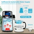 thumbnail image 3 of VEVOR 1.1Gal Water Distiller, 0.3Gal/H, 750W Distilled Water Maker Machine 0-99H Timing Set Temp Display, 304 Stainless Steel Countertop Distiller Glass Carafe Cleaning Powder 3 Carbon Packs, Silver, 3 of 9