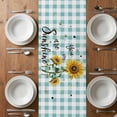 thumbnail image 6 of Sunflower Table Runner - 48 Inch Long, Kitchen Dining Table Runner Dresser Scarves, Teal Green Check You Are My Sunshine Bee Farmhouse Decor for Coffee Tables Wedding Party Banquet, 6 of 8
