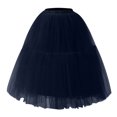 thumbnail image 2 of Maoxin Women's Skirts Womens Pleated Gauze Knee Length Skirt Adult Dancing Skirt ,Navy,Free Size, 2 of 3